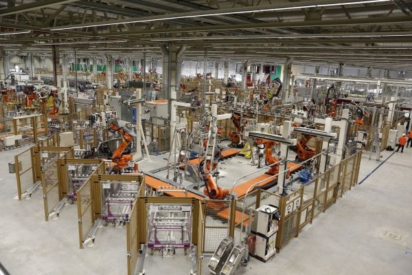 Photo of i3 production at BMW's Leipzig plant.