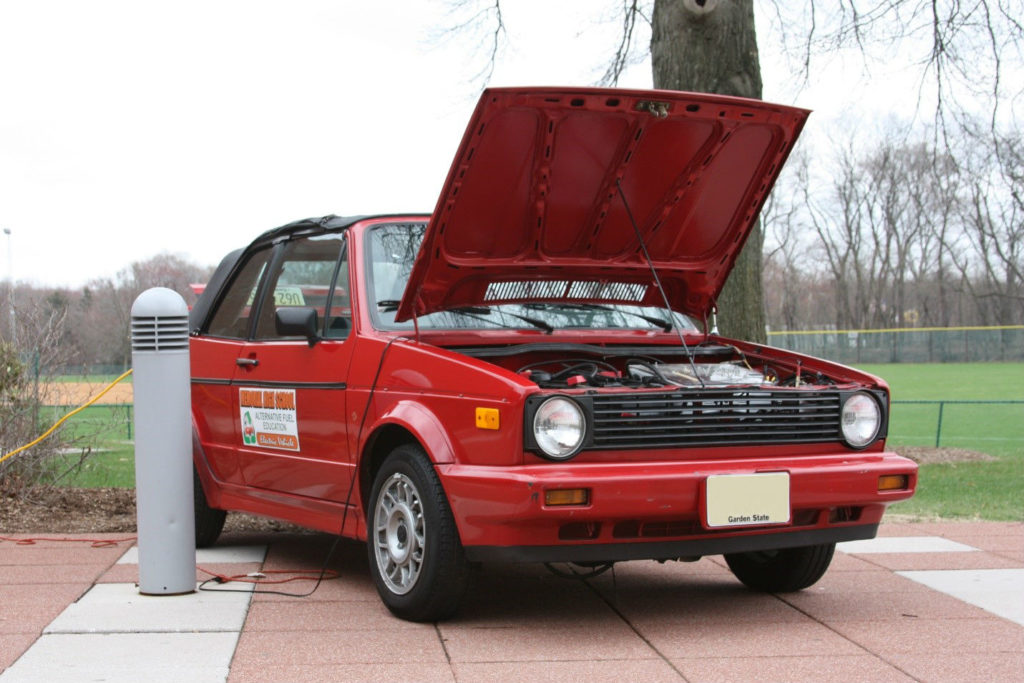 Photo of Volkswagen Cabriolet converted to electric power.